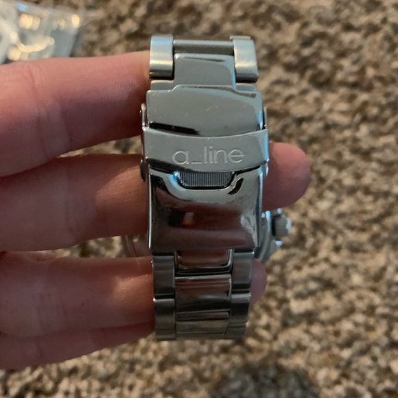 Aline stainless steel white dial chronograph watch - Picture 5 of 8